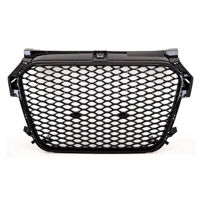 Fits Audi A1 S1 2011-2015 Front Main Grille Gloss Black Black Honeycomb Sport Badgeless - image 3