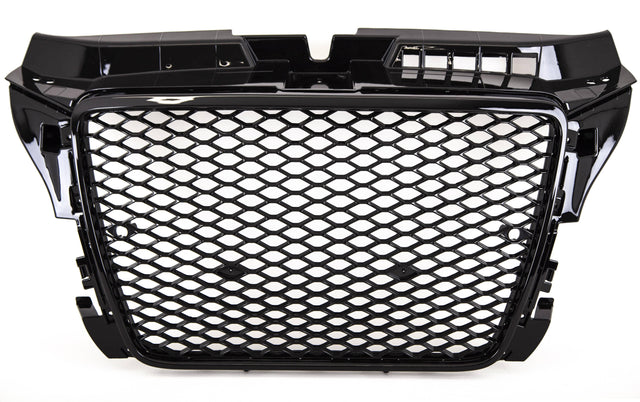 Fits Audi A3 S3 2008-2012 Front Main Grille Gloss Black Honeycomb Sport Badgeless - image 3