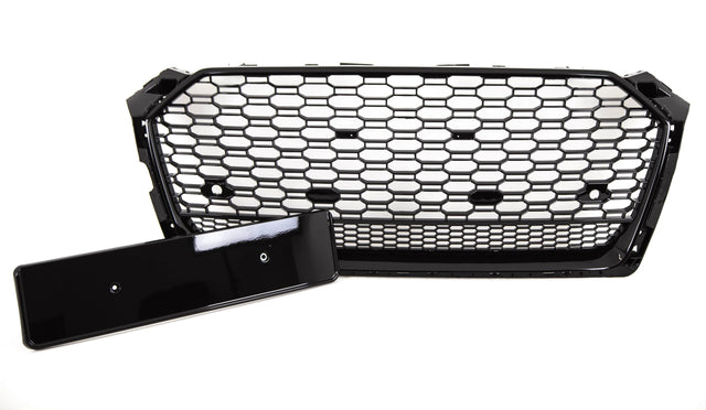 Fits Audi A5 S5 2016-2020 Front Main Grille Gloss Black Honeycomb Sport Badgeless - image 2