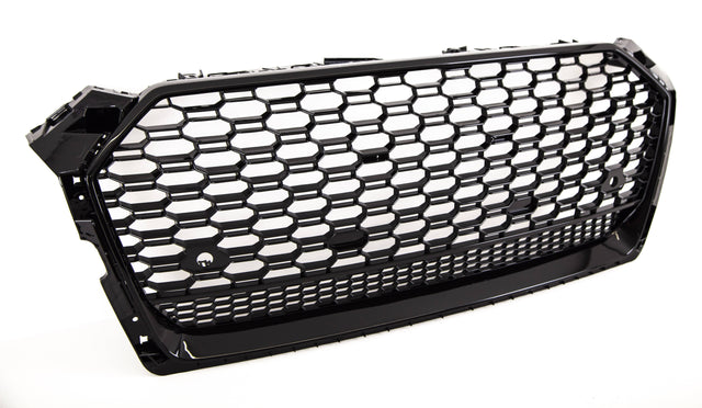 Fits Audi A5 S5 2016-2020 Front Main Grille Gloss Black Honeycomb Sport Badgeless - image 3