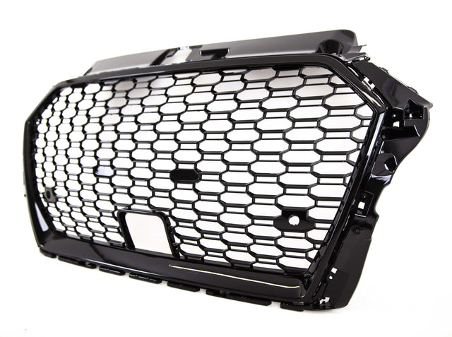 Fits Audi A3 S3 8V Facelift 2016-2020 Front Main Grille Black Honeycomb Sport Badgeless - image 4