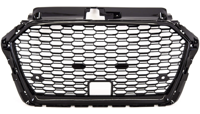 Fits Audi A3 S3 8V Facelift 2016-2020 Front Main Grille Black Honeycomb Sport Badgeless - image 3