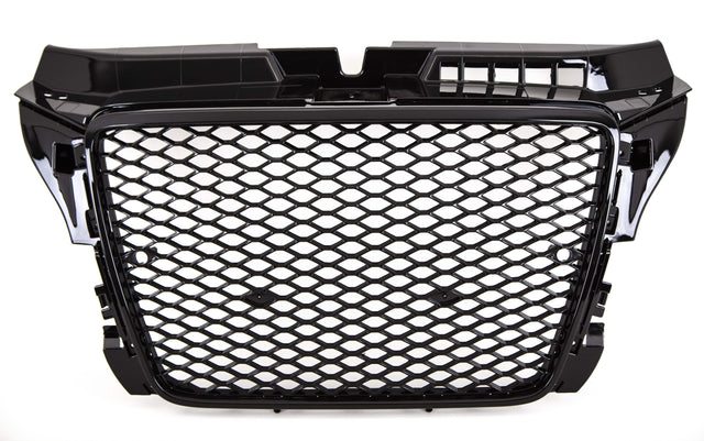 Fits Audi A3 S3 2008-2012 Front Main Grille Gloss Black Honeycomb Sport Badgeless - image 3