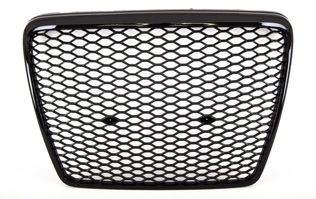 Fits Audi A6 C6 2004-2009 Front Main Grille Gloss Black Honeycomb Sport Badgeless - image 4