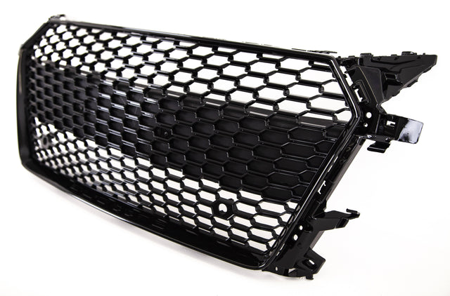 Fits Audi TT TTS 2014-2018 Front Main Grille Gloss Black Honeycomb RS Look Badgeless - image 3