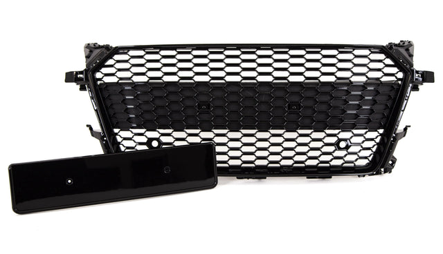 Fits Audi TT TTS 2014-2018 Front Main Grille Gloss Black Honeycomb RS Look Badgeless - image 2