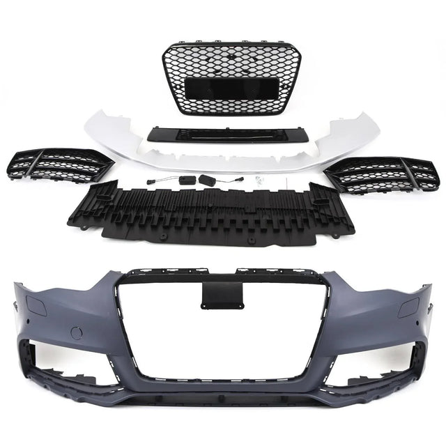 Fits Audi A5 S5 8T Facelift 2011-2016 Front Bumper Body Kit With Honeycomb Grilles RS5 Style Conversion - image 2