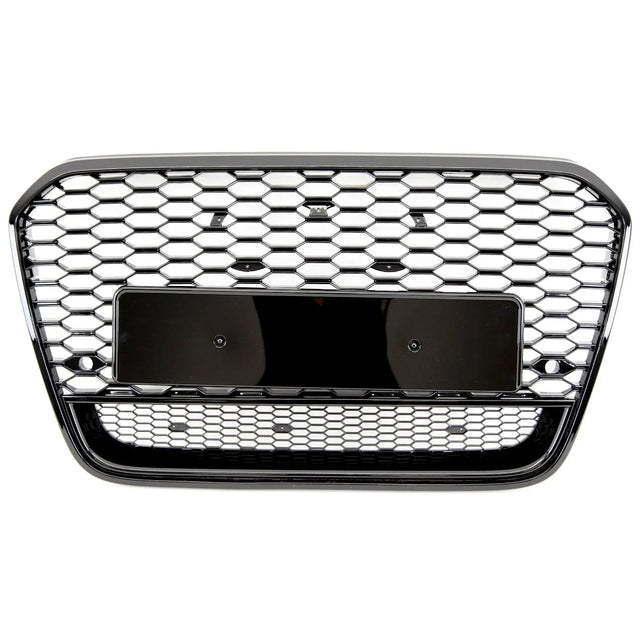 Fits Audi A6 S6 C7 2011-2015 Front Bumper Grille Honeycomb Gloss Black Sport - image 2