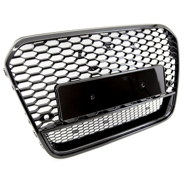 Fits Audi A6 S6 C7 2011-2015 Front Bumper Grille Honeycomb Gloss Black Sport - image 4