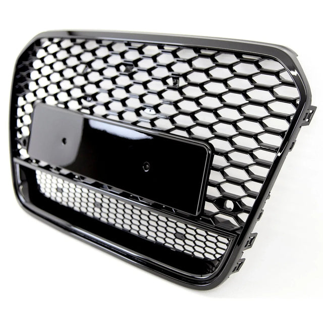 Fits Audi A6 S6 C7 2011-2015 Front Bumper Grille Honeycomb Gloss Black Sport - image 3