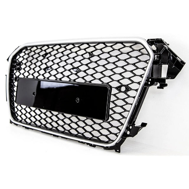 Fits Audi A4 B8.5 2011-2015 Front Bumper Grille Honeycomb Gloss Black & Chrome RS4 Style - image 3