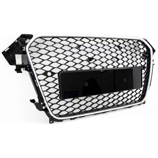 Fits Audi A4 B8.5 2011-2015 Front Bumper Grille Honeycomb Gloss Black & Chrome RS4 Style - image 4