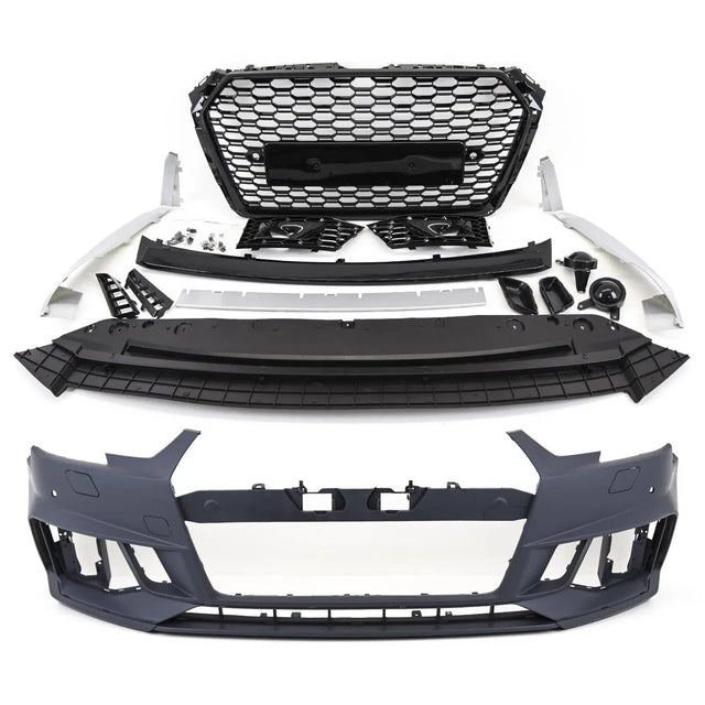 Fits Audi A4 B9 Facelift 2015-2018 Front Bumper Bodykit With Honeycomb Grilles Sport - image 2