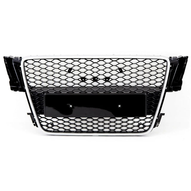 Fits Audi A5 S5 2007-2011 Front Bumper Grille Honeycomb Sport Gloss Black With Silver Frame - image 2