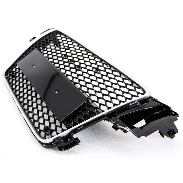 Fits Audi A5 S5 2007-2011 Front Bumper Grille Honeycomb Sport Gloss Black With Silver Frame - image 6