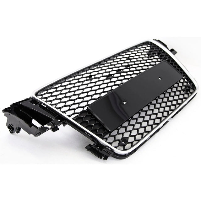 Fits Audi A5 S5 2007-2011 Front Bumper Grille Honeycomb Sport Gloss Black With Silver Frame - image 5