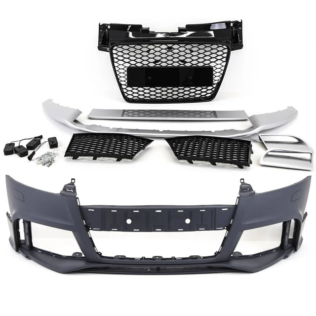 Fits Audi TT 2006-2014 Front Bumper Body Kit With Grilles Sport Primed - image 2