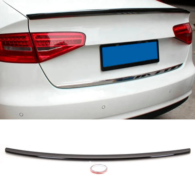 Fits Audi A4 B8.5 2012-2015 Rear Trunk Boot Lip Spoiler S4 Style Gloss Black - tradevehicleparts.co.uk