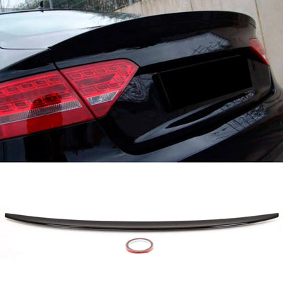 Fits Audi A5 8T 2009-2016 Rear Trunk Boot Lip Spoiler S5 Style Gloss Black - tradevehicleparts.co.uk
