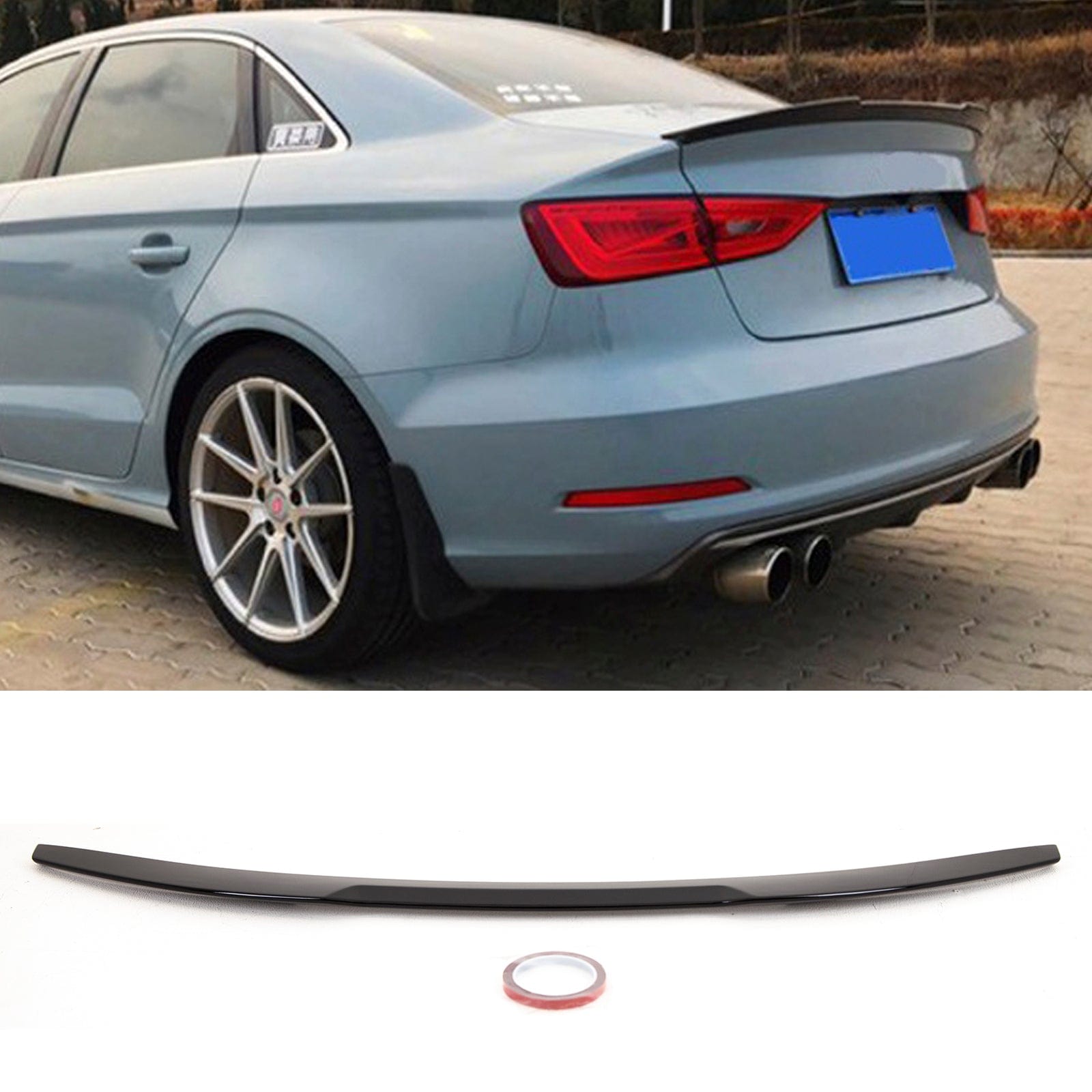 AD5201 Audi A3 8V S3 RS3 Saloon 2013-2020 Rear Trunk Boot Lip Spoiler M4 Style Gloss Black
