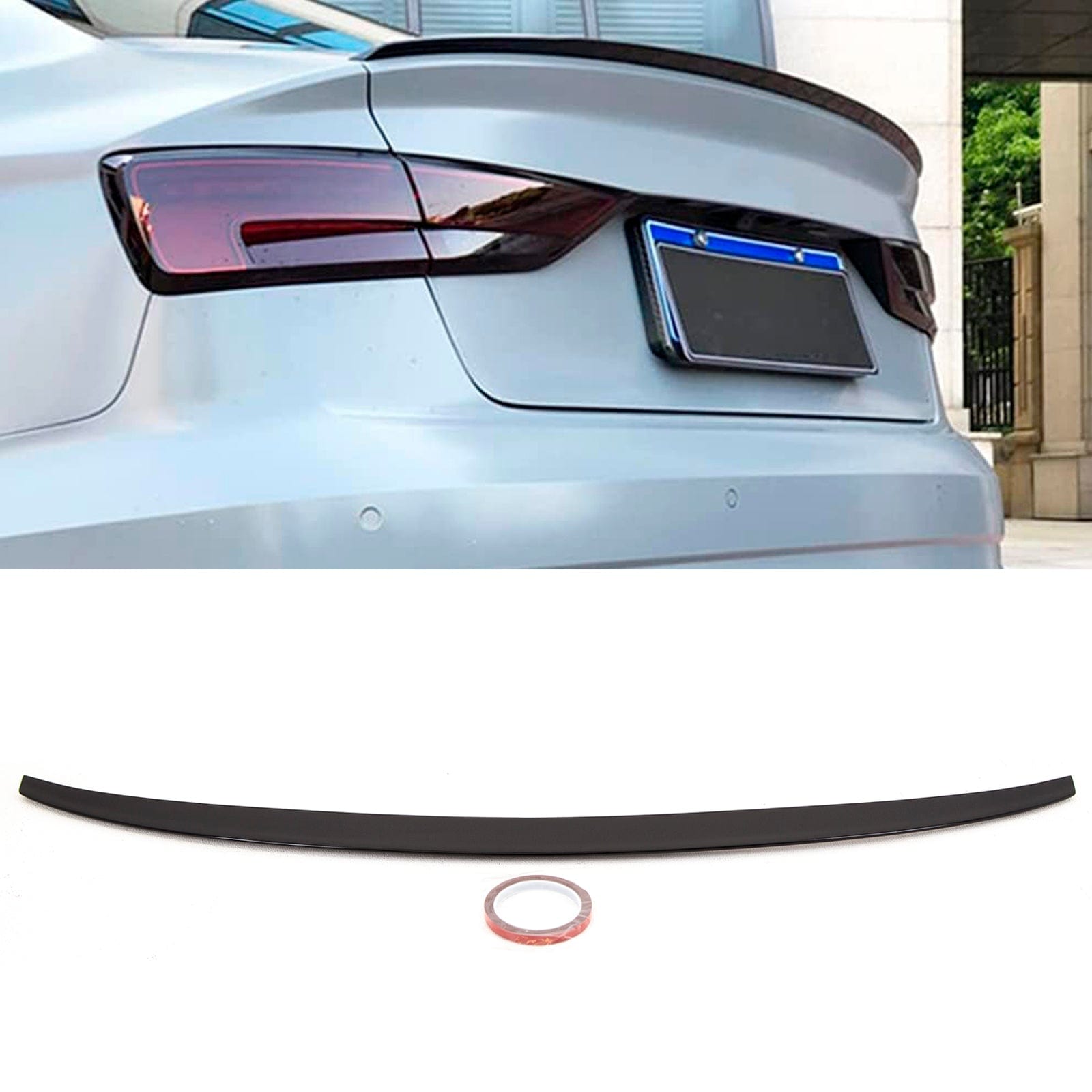 AD5202 Audi A3 8V S3 RS3 Saloon 2013-2020 Rear Trunk Boot Lip Spoiler S3 Style Gloss Black