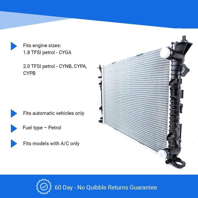 Fits Audi A7/S7 2011-2018 Radiator (1.8 Tfsi ,2.0 Tfsi Petrol) (Automatic) (With Ac) - image 2