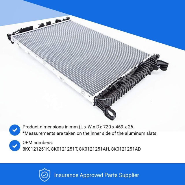 Fits Audi Q3 (8U) 2014-2018 Radiator (2.0 Tfsi Petrol) (Automatic) (With Ac) - image 4