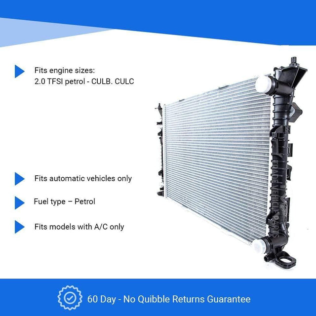 Fits Audi Q3 (8U) 2014-2018 Radiator (2.0 Tfsi Petrol) (Automatic) (With Ac) - image 2