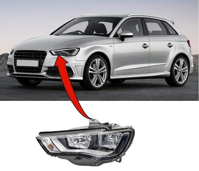 Fits Audi A3/S3 Hatch 2012-2016 Headlamp Headlight With Motor Electric Passenger Side - tradevehicleparts.co.uk