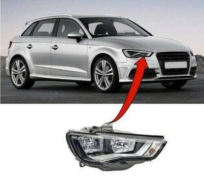 Fits Audi A3/S3 Hatch 2012-2016 Headlamp Headlight W/Motor Electric Driver Side - tradevehicleparts.co.uk