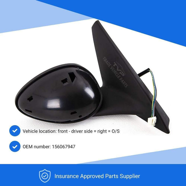 Fits Alfa Romeo 147 2001-2010 Door Wing Mirror Electric Heated Primed Cover Driver Side - image 3