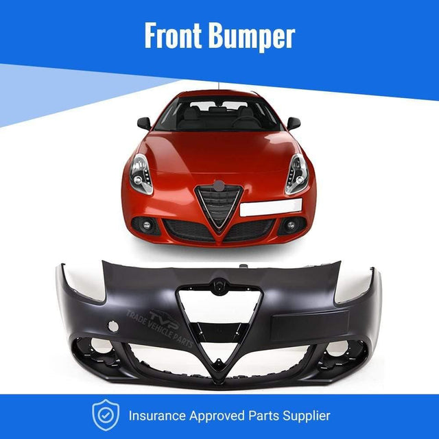 Fits Alfa Romeo Giulietta 2010-2016 Front Bumper Primed With Fog Lamp Hole No Pdc Or Washer Holes - image 2