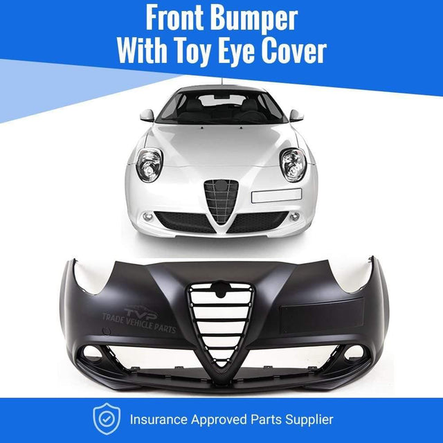 Fits Alfa Romeo Mito 2009-2016 Front Bumper Primed With Tow Eye Cover - image 2