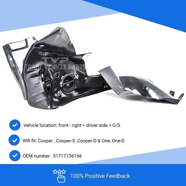 Fits Mini Cabriolet R57 2008-2015 Front Wing Arch Liner Splash Guard Driver Side - image 4