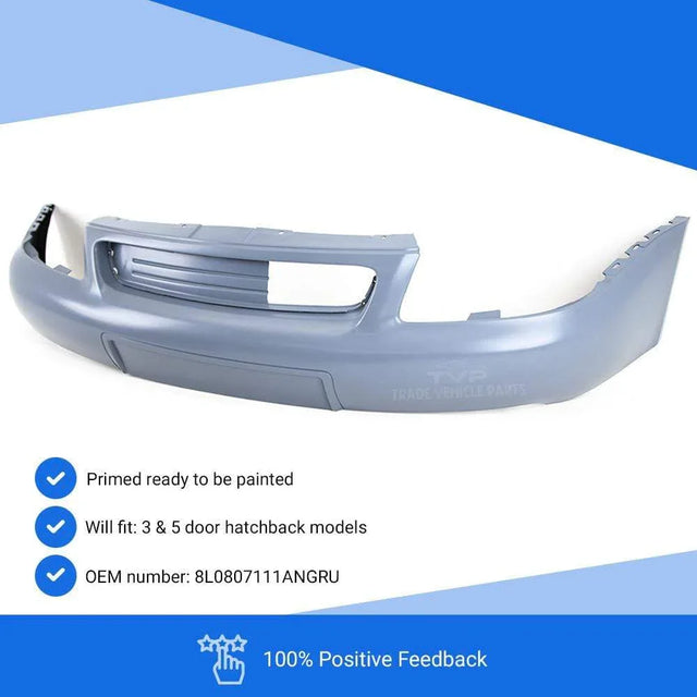 Fits Audi A3 1997-2003 Front Bumper Primed No Pdc Or Washer Holes - image 2