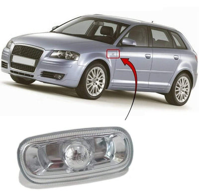 Fits Audi A3 2004-2012 Front Wing Indicator Clear Lens Fits Left & Right Side - tradevehicleparts.co.uk
