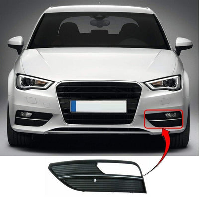 Fits Audi A3 2012-2016 Front Bumper Fog Grille Passenger Side With Chrome Trim With Hole - tradevehicleparts.co.uk