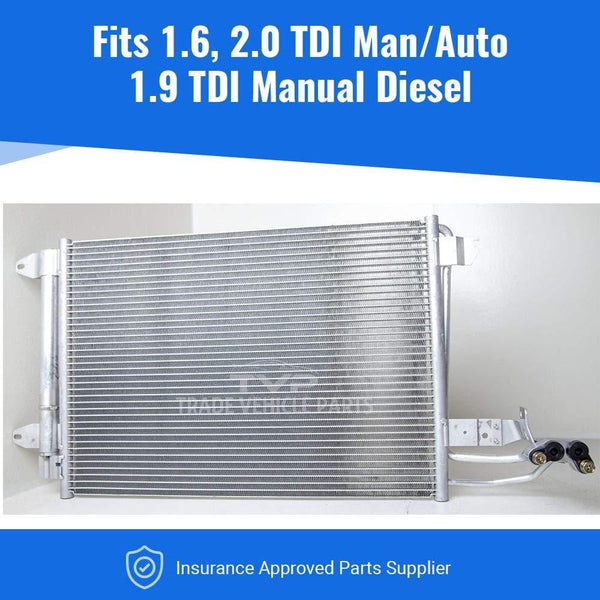 Fits Audi A3/S3 2003-2012 Air Con Condenser (1.6 Tdi, 2.0 Tdi Man/Auto) (1.9 Tdi Manual) With Dryer Corrosion Protected
