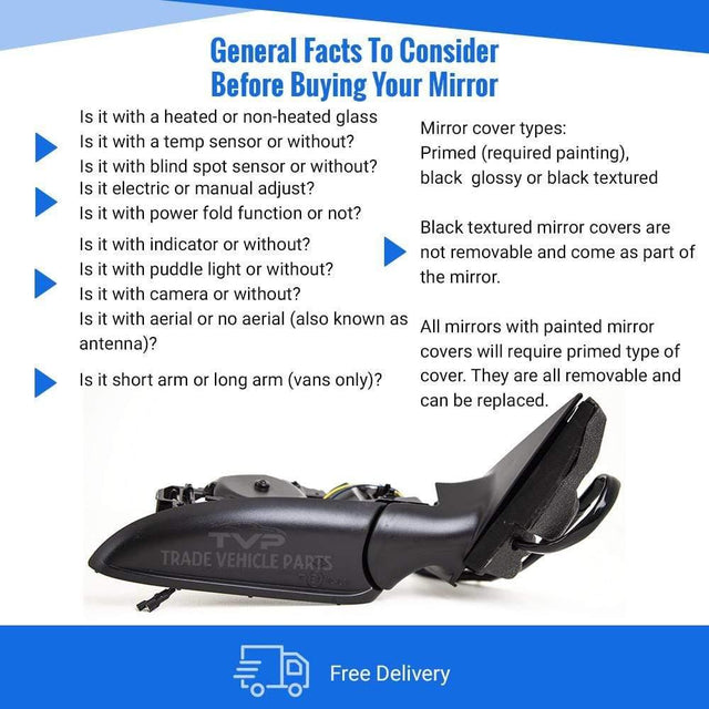 Fits Audi A3/S3 5Door 2008-2010 Door Wing Mirror Heated Electric With Lamp 8Pin Primed Driver Side - image 4