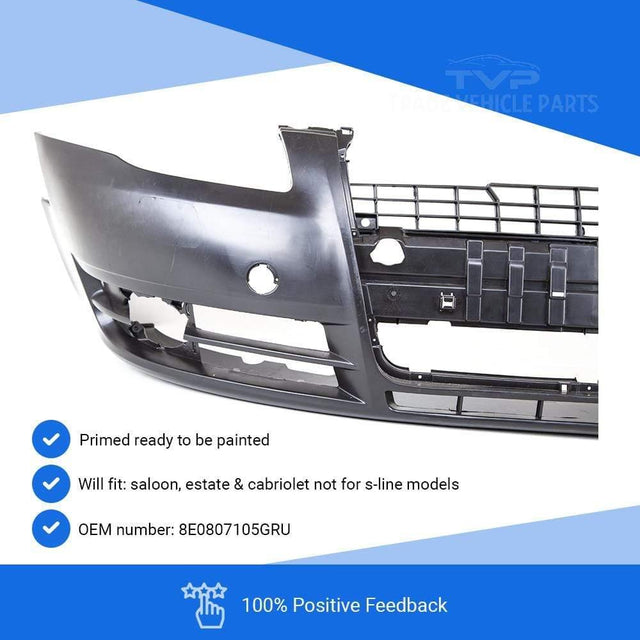 Fits Audi A4 2005-2008 Front Bumper Primed Without Sensor Or Washer Holes Standard Models - image 3