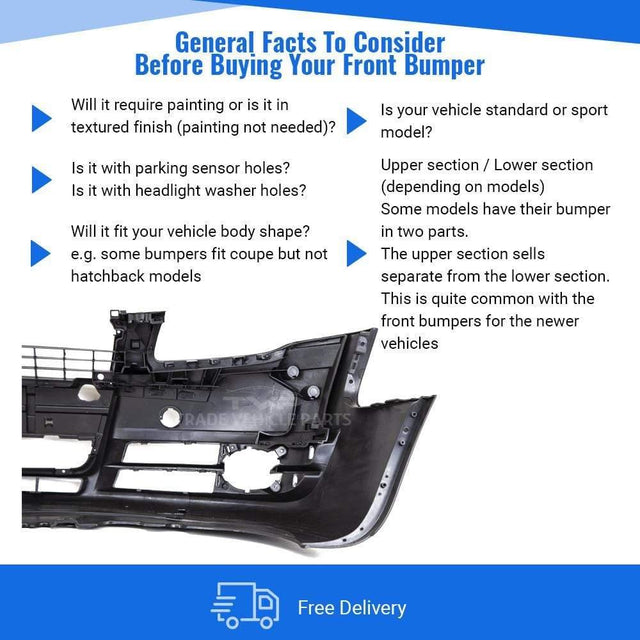 Fits Audi A4 2005-2008 Front Bumper Primed Without Sensor Or Washer Holes Standard Models - image 4