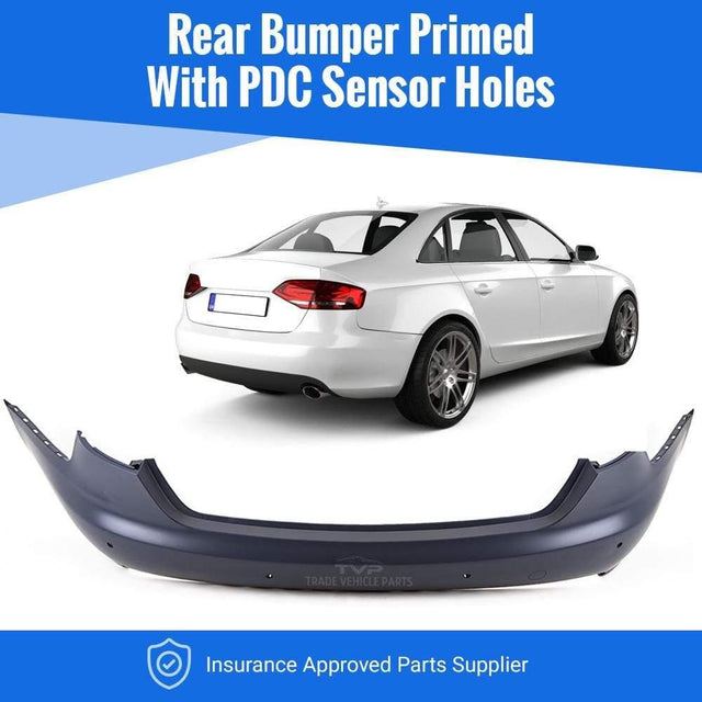 Fits Audi A4 2008-2012 Saloon Rear Bumper Primed With Pdc Not S-Line Models - image 3