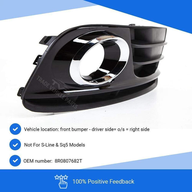 Fits Audi Q5 2012-2017 Front Bumper Fog Grille With Fog Hole Driver Side - image 2
