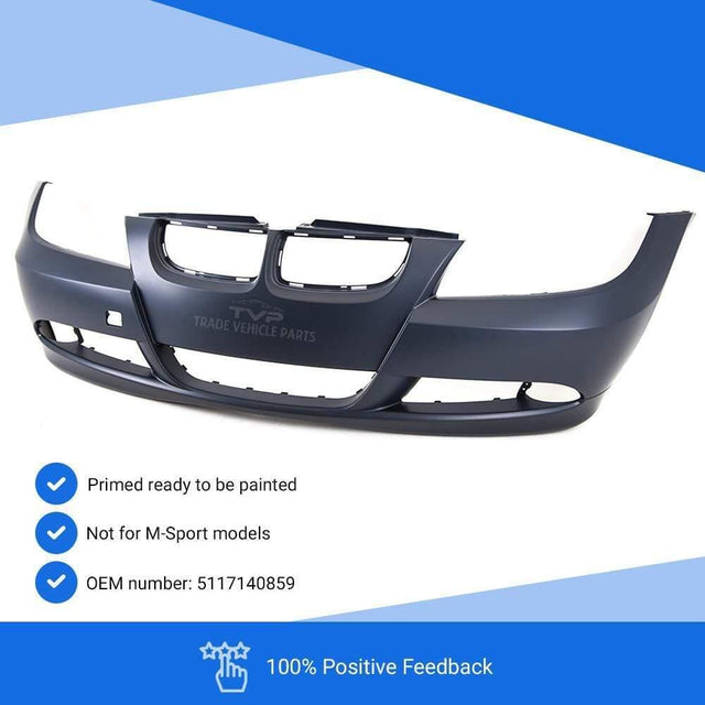 Fits BMW 3 E90 E91 Estate & Saloon 2005-2008 Front Bumper Primed No Pdc Or Washer Holes - image 3