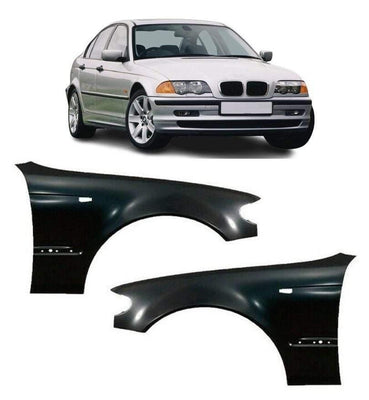 Fits BMW 3 E46 Saloon/Touring 2001-2005 Front Wing Primed Pair Left & Right - tradevehicleparts.co.uk