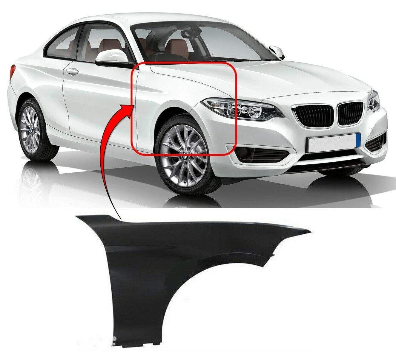 BM4026B BMW 2 Series F22 F23 2014- Front Wing Primed Driver Side