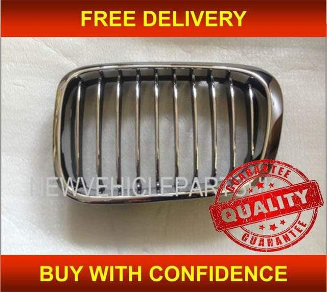 Fits BMW 3 Series E46 1998-2001 Front Bumper Grille Chrome/Black 4 Door Passenger Side - image 2