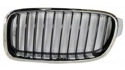 Fits BMW 3 F30 Saloon 2012- Kidney Grille Black & Chrome Luxury Passenger Side - tradevehicleparts.co.uk