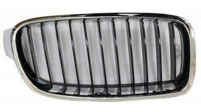 Fits BMW 3 F30 Saloon 2012- Kidney Grille Black & Chrome Luxury Driver Side - tradevehicleparts.co.uk