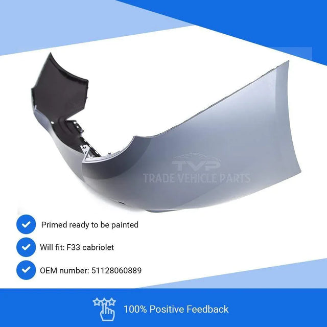 Fits BMW 4 Series F33 Cabriolet 2014- Rear Bumper Primed With Sensor Holes M-Sport - image 4